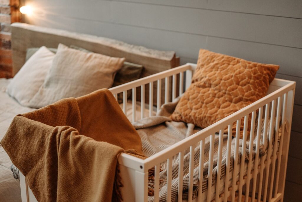 Cozy nursery with a crib ready for a baby